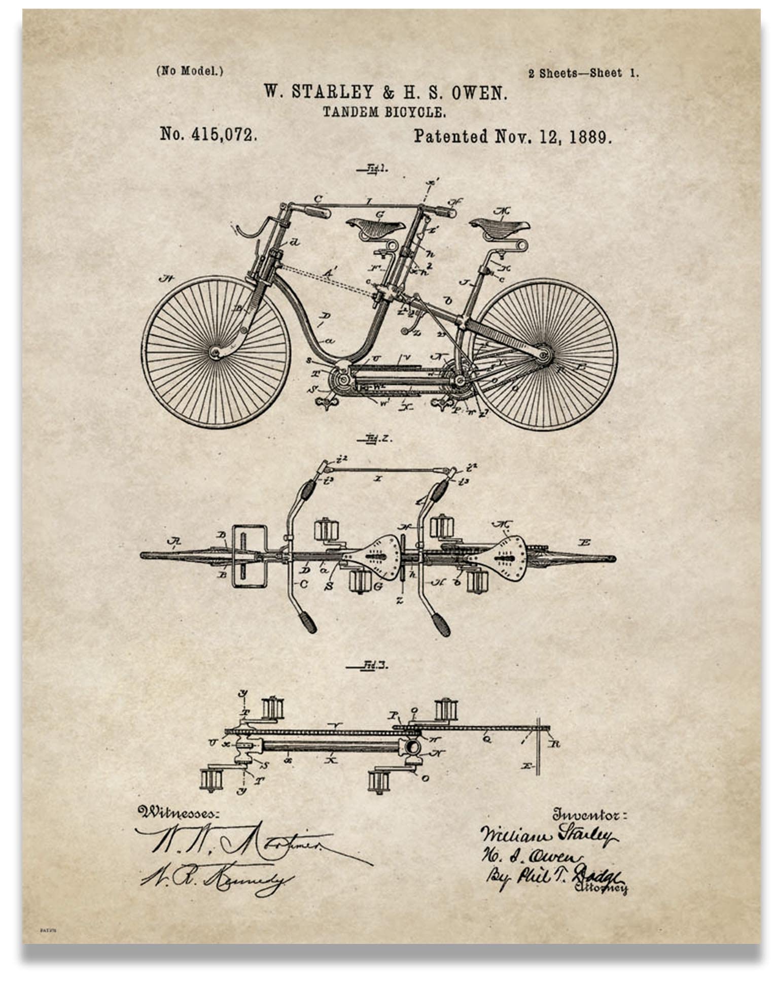 Bicycle Motivational Patent Poster Art Print Museum Mountain Bike Helmet Shorts Parts 11x14 Wall Decor Pictures