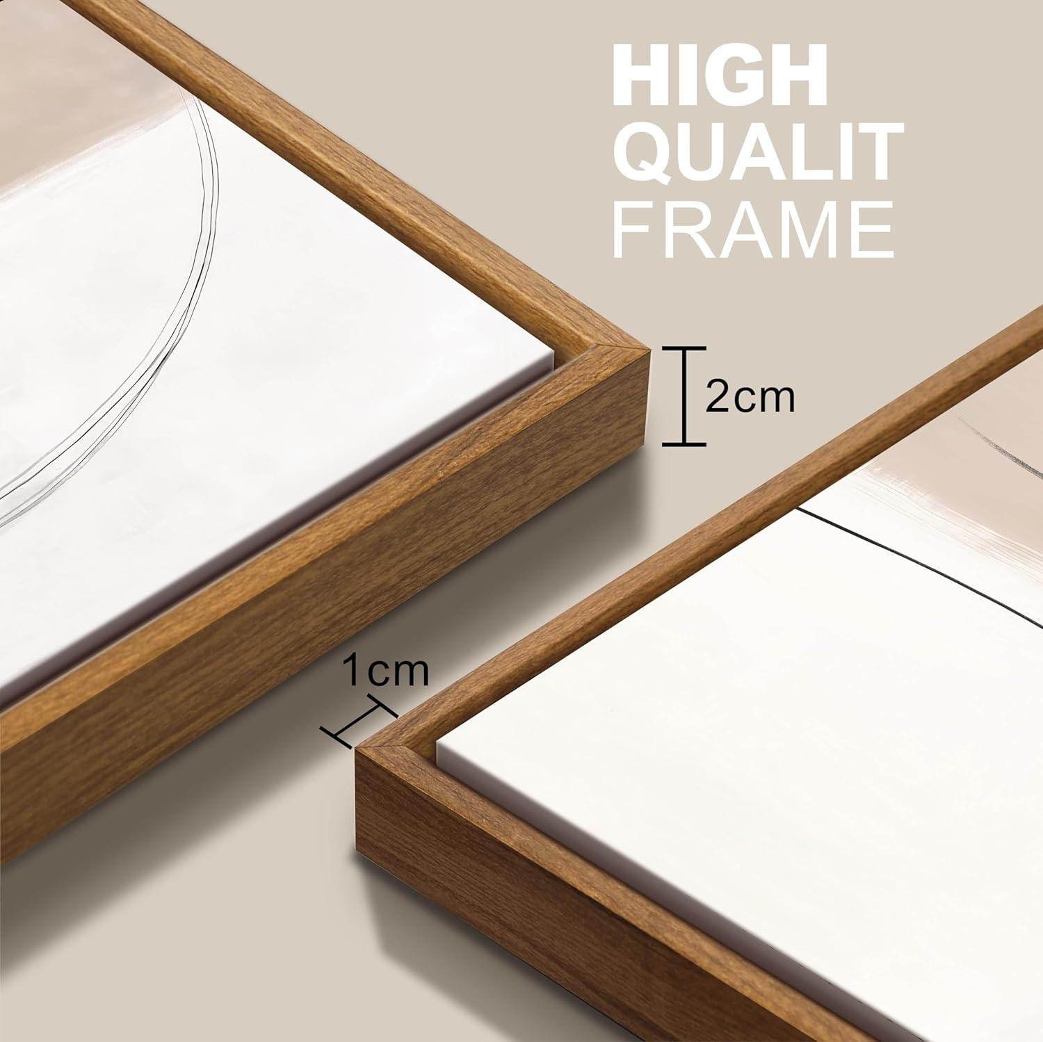 3 Pcs Framed Neutral Abstract Canvas Wall Art Prints, Modern Black and Beige White Wall Art Pictures Minimalist Canvas Painting Artwork for Walls Decor for Living Room Bedroom Hallway Office 12"x16"x3