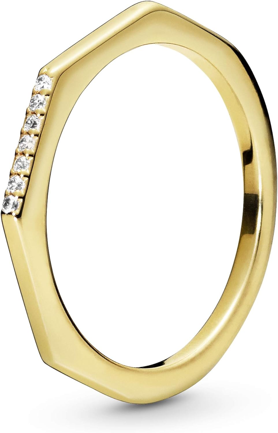 PANDORA Jewelry Multifaceted Cubic Zirconia Ring in Shine, Size 4.5, With Gift Box