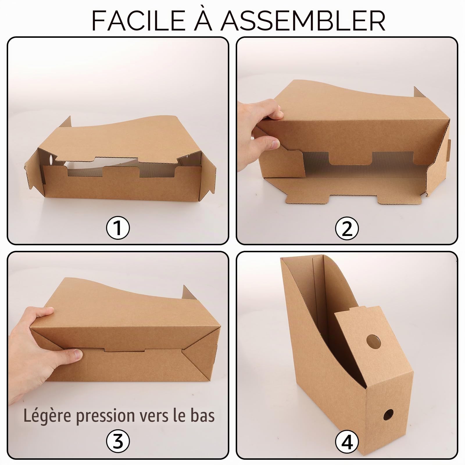 APACALI 12PCS Porte Revues en Carton A4 pour Bureau, Dortoir Scolaire, Classification Fichiers Domicile - Papier Kraft