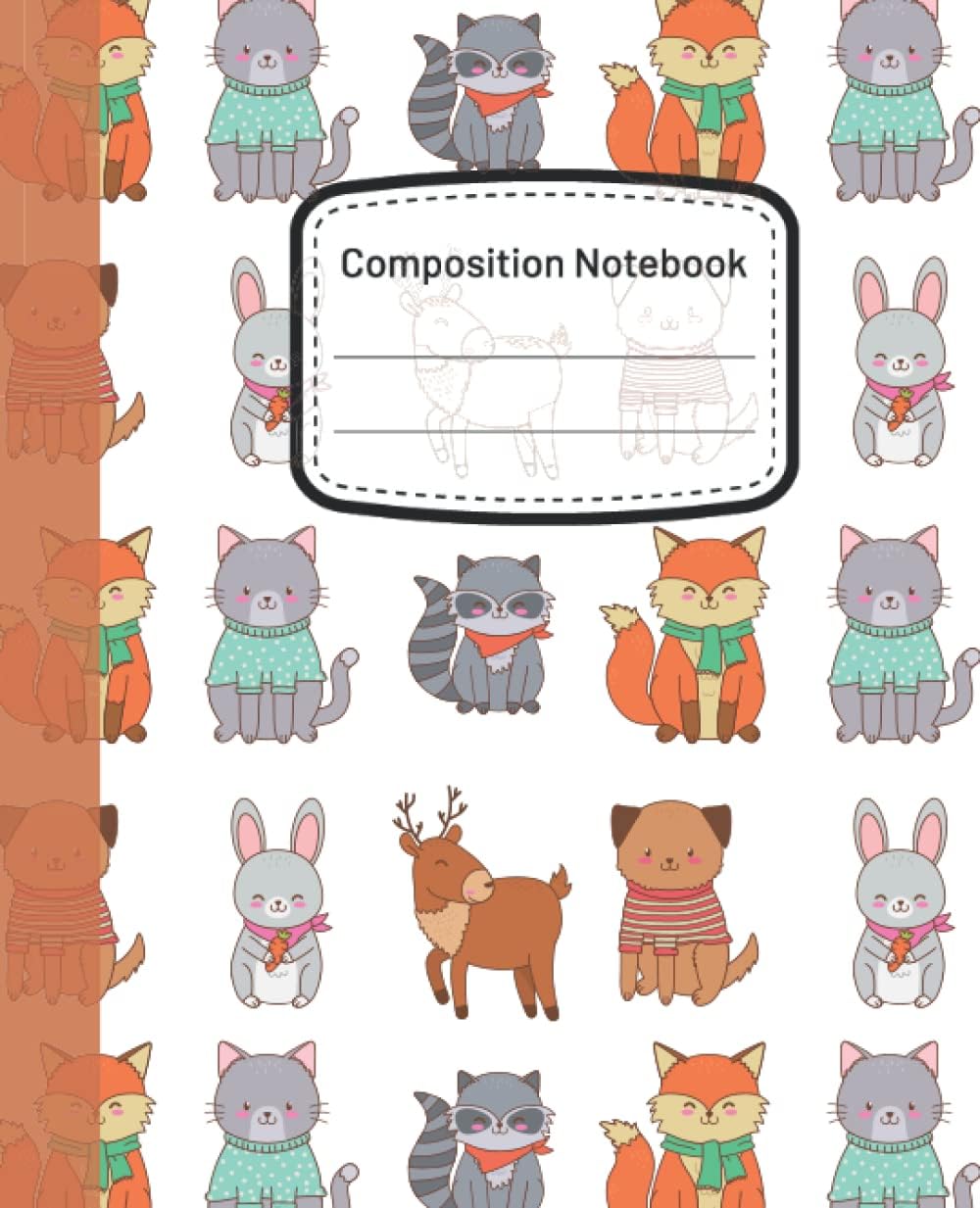 Sako BatComposition Notebook: 100 Pages Wide-Ruled Primary Composition Notebook, 7.5"x9.25". Cute Animal Design Perfect Gift for Kids!