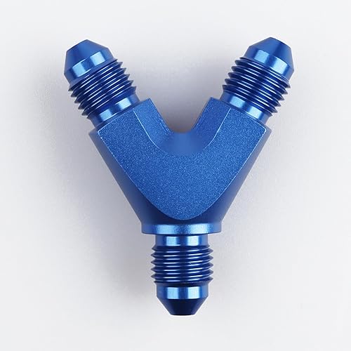 Miniatura 2 de AC PERFORMANCE Adaptador de montaje de aluminio -3AN a -3AN Y anodizado azul 3AN x 3AN x 3AN 3AN 38-24 rosca Y bloque divisor macho Flare