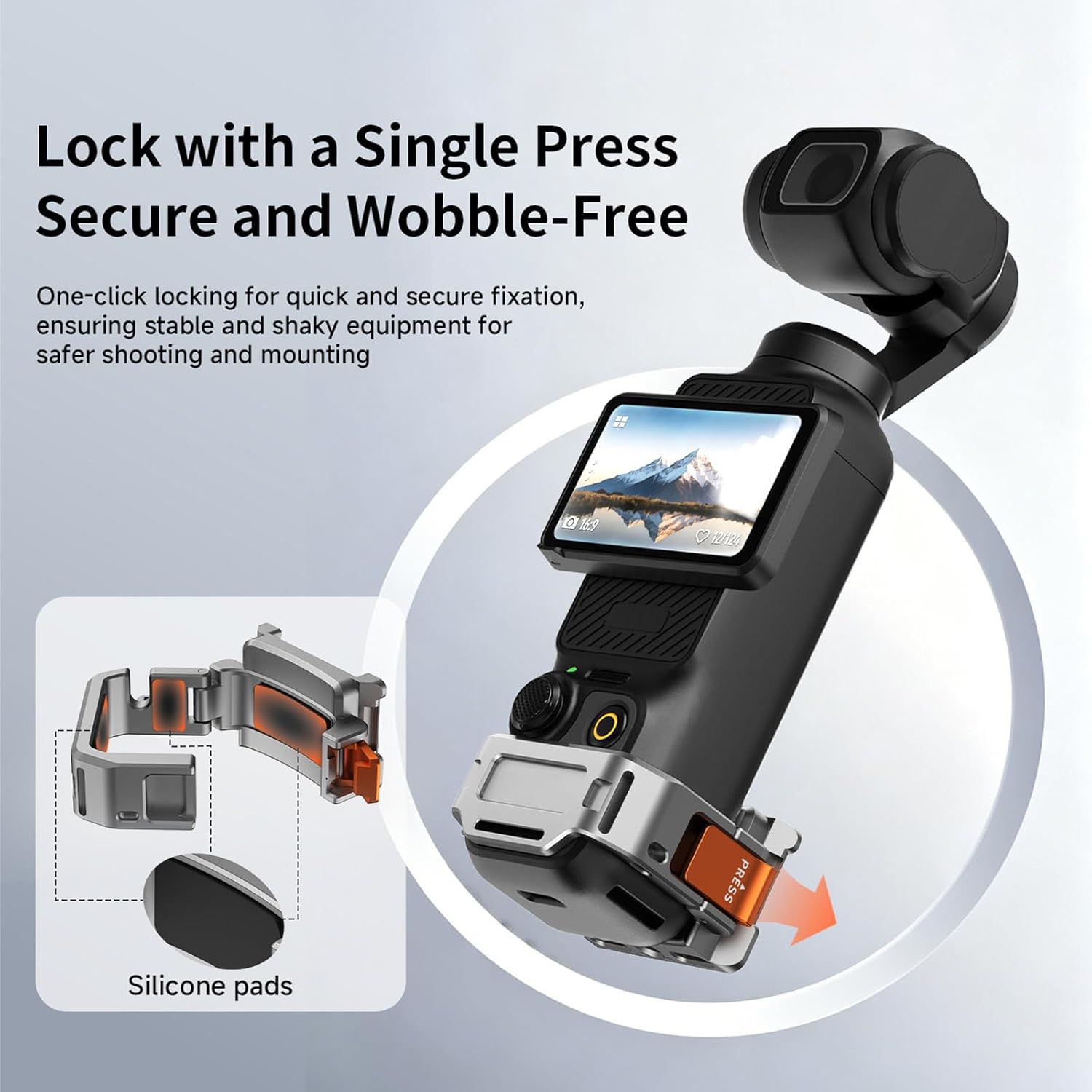 Magnetic Mount Stand Adapter Compatible with DJI Osmo Pocket 4/3 Accessories, Aluminum Alloy Magnet Expansion Adapter with 1/4'' Screw Holes & Cold Shoe, 180° Adjustable Desktop Holder
