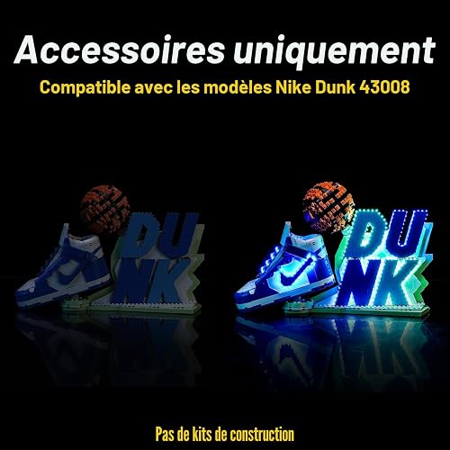 Kit d'éclairage à distance compatible avec Lego Nike Dunk x L'EGO Set 43008 (pas de modèle), kit d'éclairage LED compatible avec Lego 43008 Nike Dunk x Set de jouets créatifs - 4