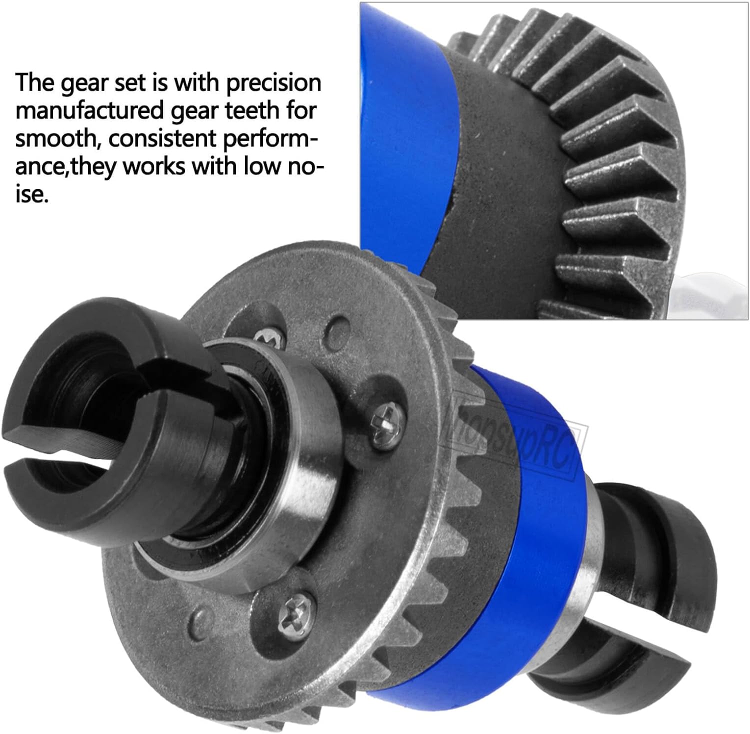 RC 30T 0.8Mod V2 Steel Metal Differential Assembled Differential Upgrades Part for 1/18 Granite,Typhon,Mojave Grom Mega 380 Rc Car.Main Gear & Differential Case Hops Up,ARA311177V2,Navy Blue