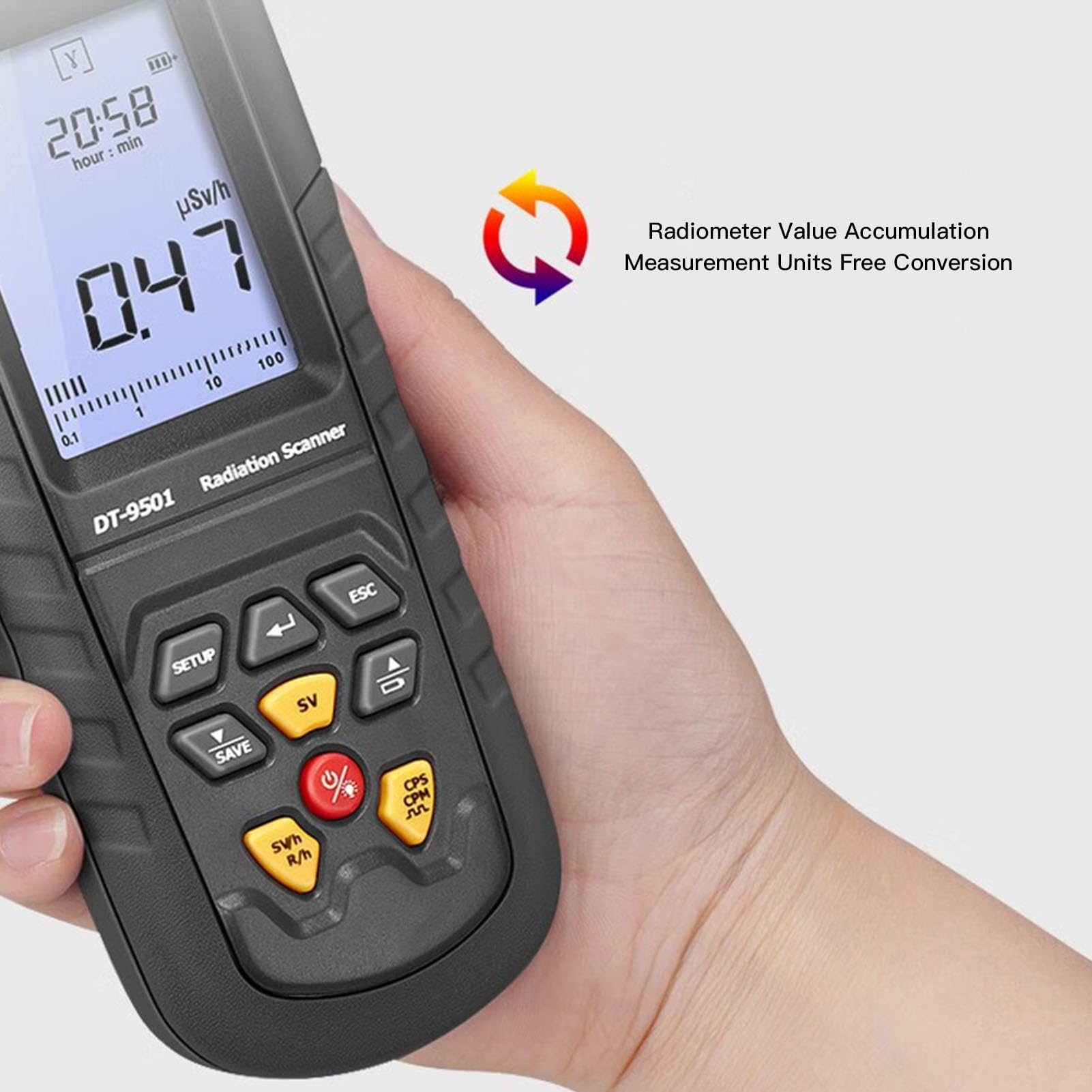 Zerodis Detektor Promieniowania Jądrowego, Przenośny Licznik Geigera z Wyświetlaczem LCD, Monitor Promieni Rentgenowskich Zapewniający Bezpieczeństwo Użytkowania dla Profesjonalistów i Entuzjastów