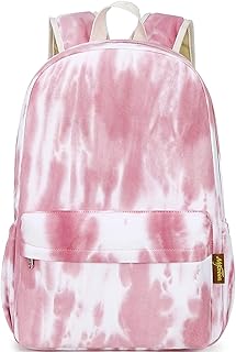 Canvas School Bag Backpack Girls, Mygreen Ranibow Style Unisex Fashionable Canvas Zip Backpack School College Laptop Bag for Teens Girls Students Casual Lightweight Travel Daypack Outdoor Red