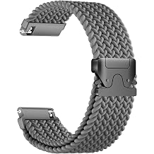 22mm Stretchy Braided Nylon Compatible with Garmin Vivoactive 4 Watch Band/Venu 4 45mm/Venu 3/Venu 2, Parachute Buckle Elastic Soft Sport Strap for Forerunner 265/255/255 Music Men Women