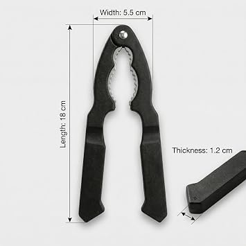 Walnut Cracker Tool with Ergonomic High-Leverage Handles | Professional Zinc Alloy for Pecans, Almonds and Hazelnuts | Durable Non-Slip Kitchen Gadget Black