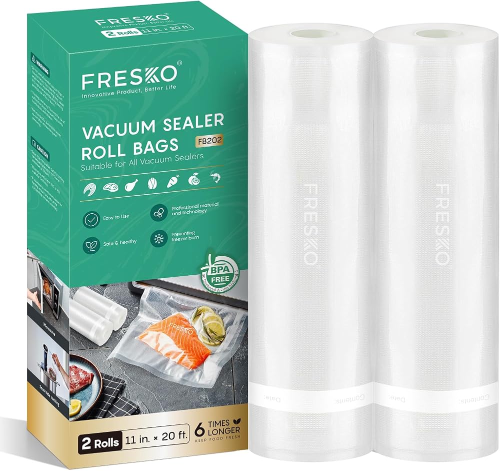 FRESKO Vacuum Sealer Bags Rolls 2 Packs 11" x 20'