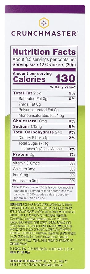 Galletas CRUNCHMASTER Salt & Pepper Avocado Toast 3.54 OZ miniatura 7