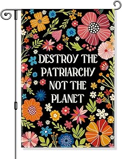 Gkodw Destroy The Patriarchy Not The Planet Garden Flag, Funny Reproductive Rights Yard Sign for Outside, Women Rights Flag, Feminist Gifts for Women Sister Friend, Pro Choice Banner