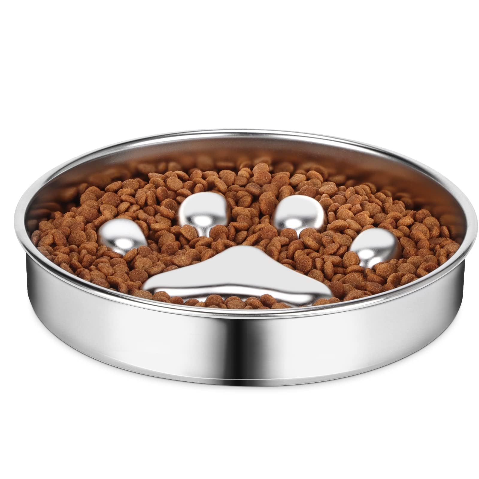 Khazna Slow Feeder Dog Bowls 304 Stainless Steel, Metal Dog Food Bowls, Dog Water Bowl for Small & Medium Sized Dogs, Fun Bloat Stop Pet Bowl for Fast Eaters, Slows Down Pets Eating