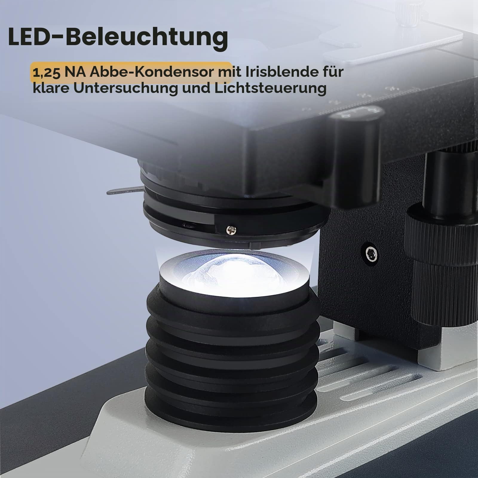 Laborkomplexes Trinokulares Mikroskop mit 40X-2500X Vergrößerung und 5MP 7-Zoll LCD-Bildschirm, zweischichtiger mechanischer Bühne für Tierhaltung, Tierkliniken, Labor