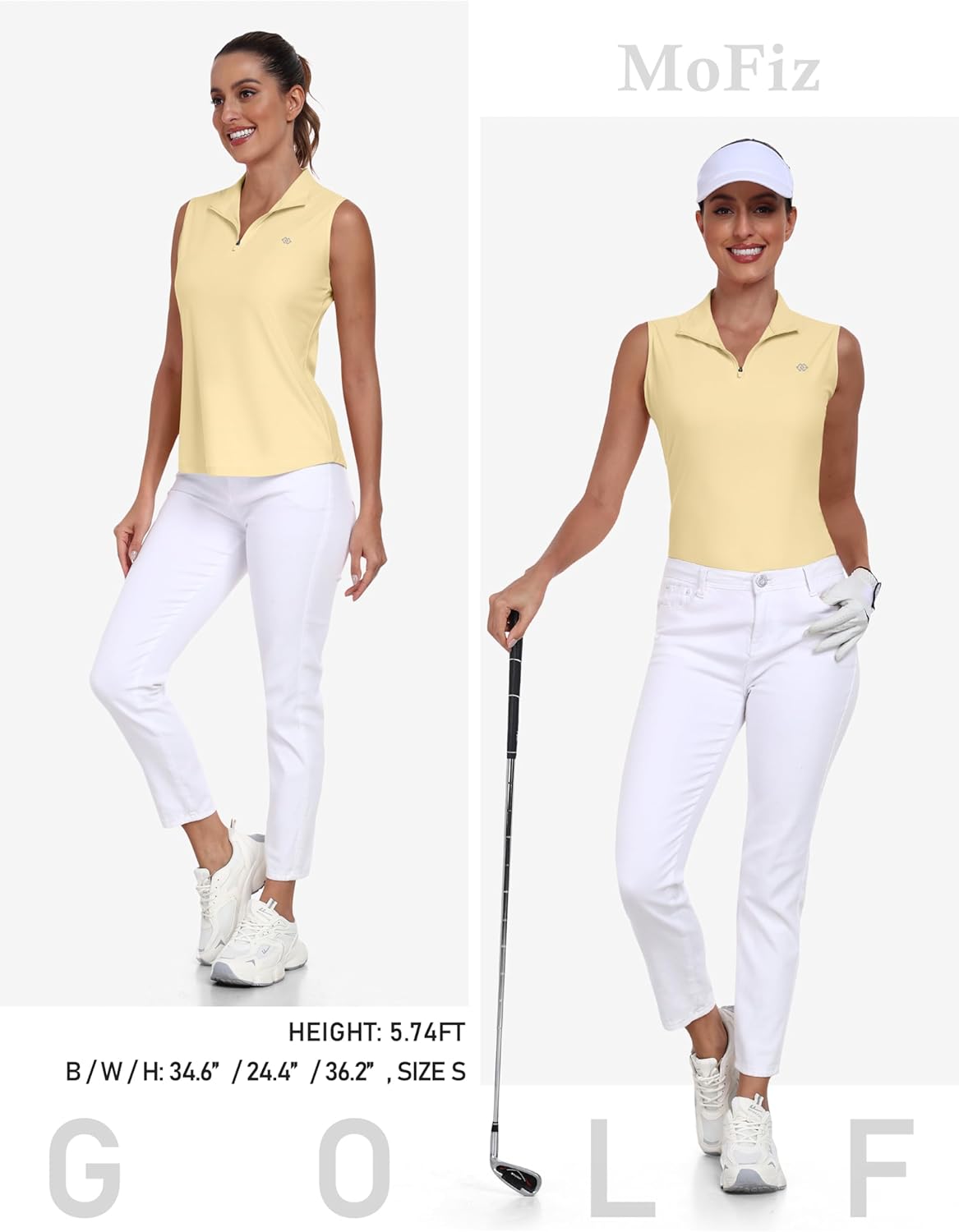 AIRIKE Sleeveless Golf Shirts for Women UPF 50+ Quarter Zip Quick Dry Tennis Workout Tank Tops - Image 3