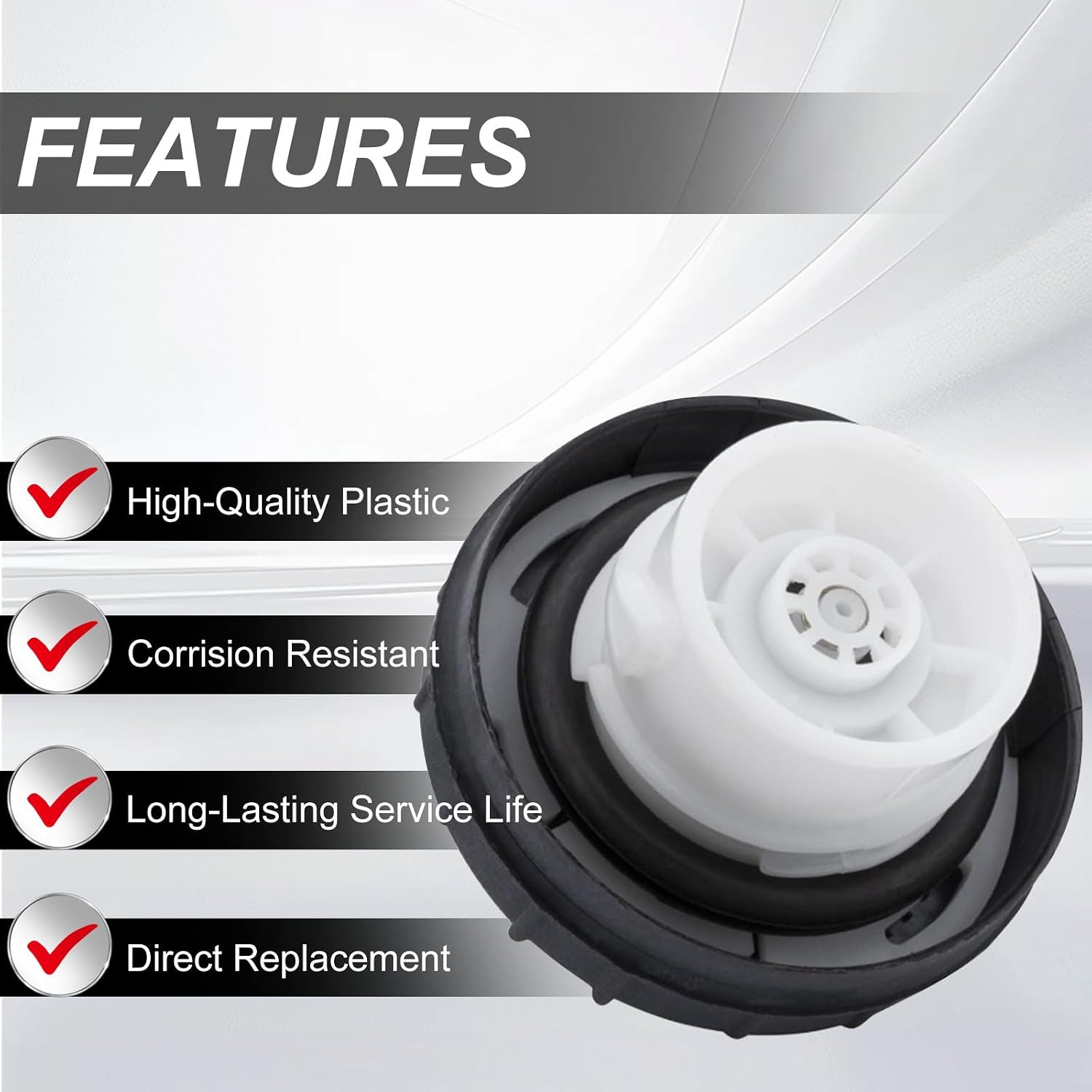 Gas Cap Fuel Petrol Tank Cover Cap 10838, Fit for Nissan Frontier 2001-2011 Sentra 2000-2011 Xterra 2001-2011 GT-R 2009 Versa Titan Altima Pathfinder 350Z 370Z Maxima Murano Quest, More