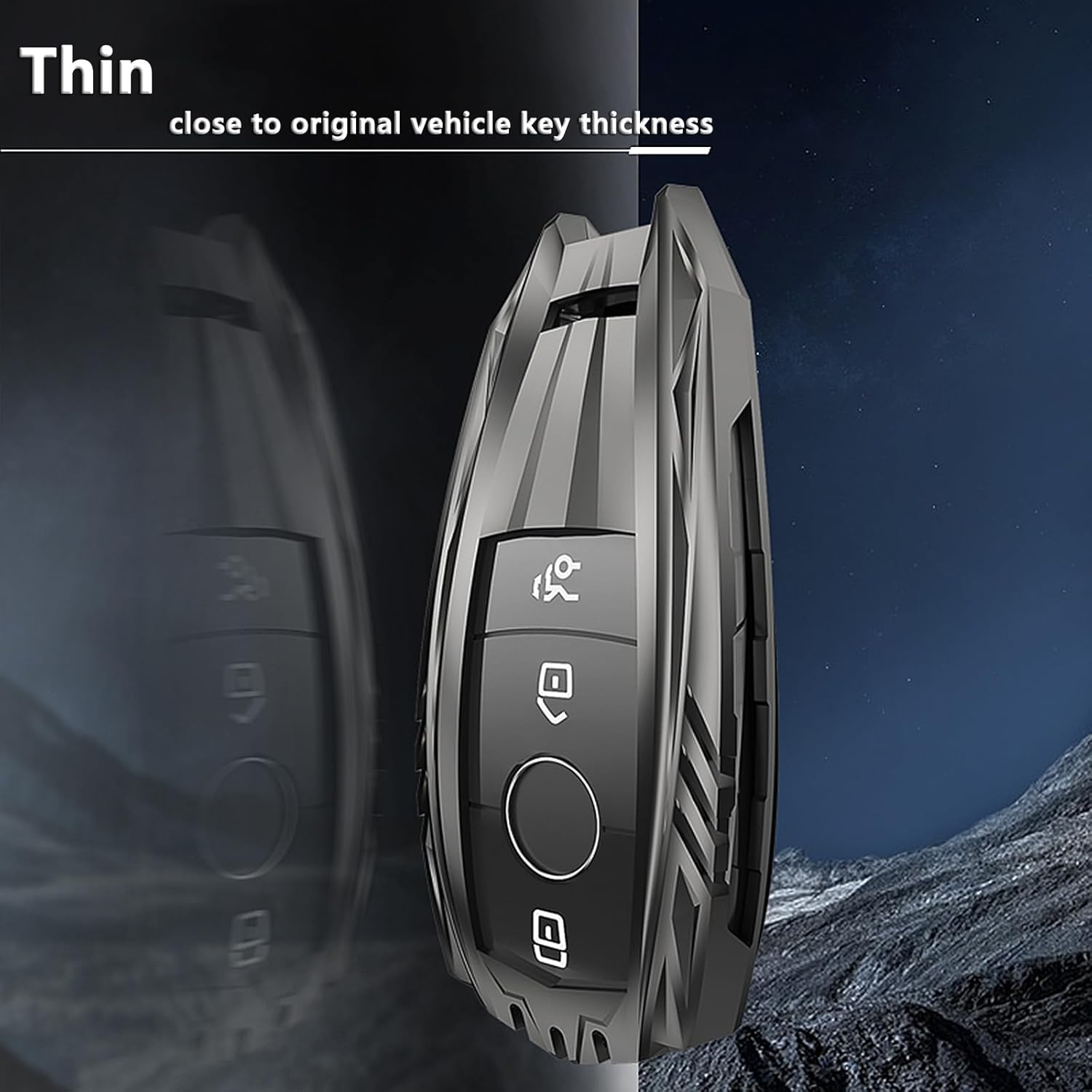 for Mercedes Benz Key Fob Cover with Keychain,Zinc Alloy Protection Key Case Compatible with 2019-2021 A-Class C-Class G-Class 2017-2022 E-Class 2018-2021 S-Class Key shell Accessories - Image 7