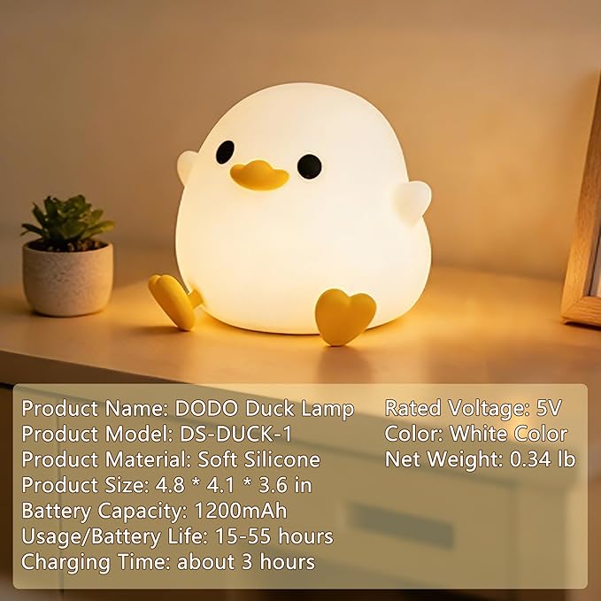 Lámpara de Mesa Infantil LED Patito FAMIDUO Recargable miniatura 7