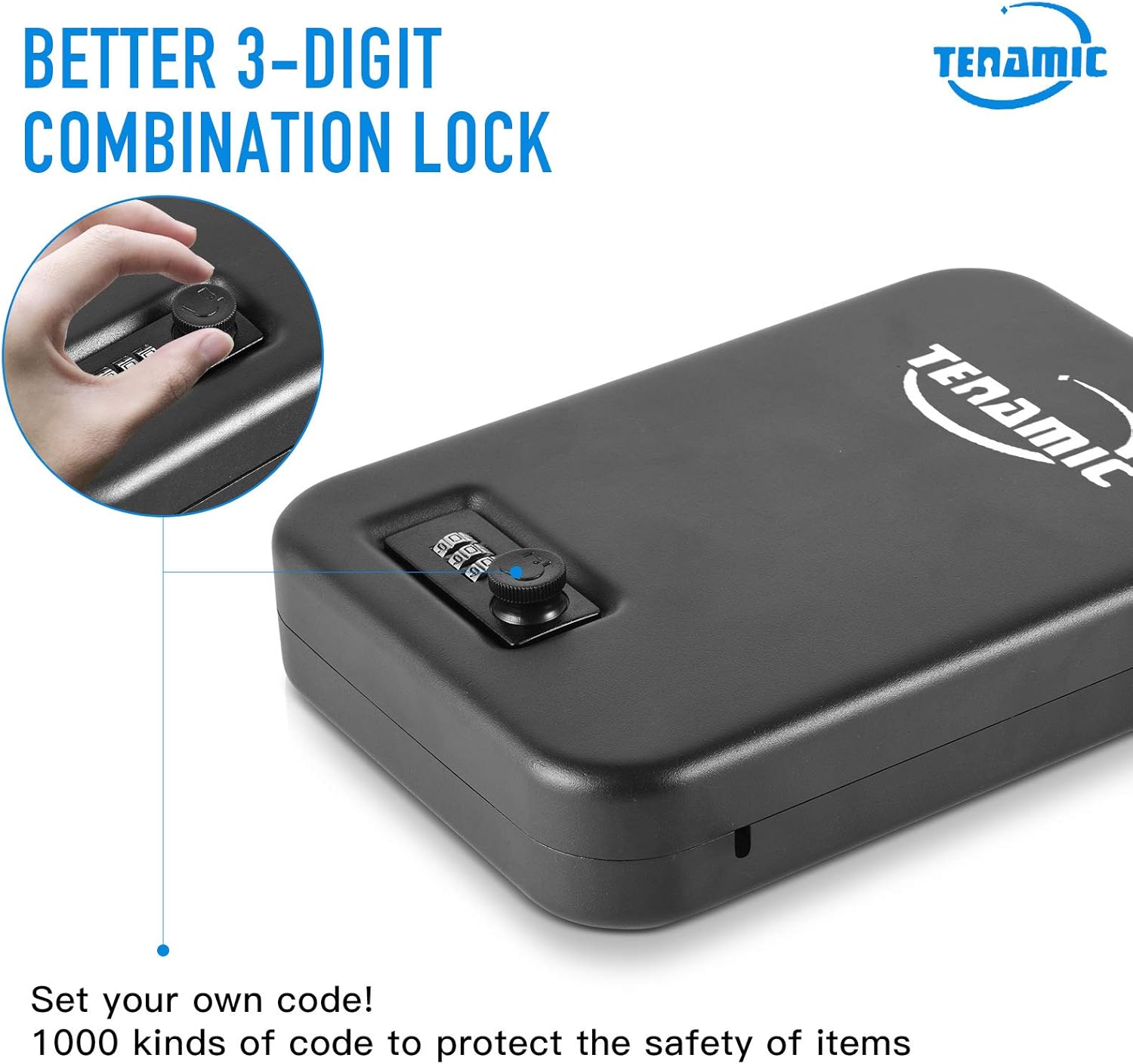 Tenamic Pistol Safe, Portable Travel Gun Safe, Solid Steel Handgun Lock Box for Home, Gun Safes for Car, Pink