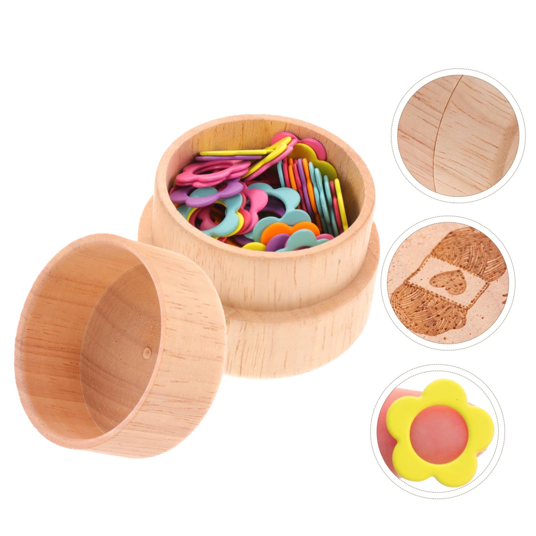 SHINEOFI 3 Juegos Juego De Hebillas Marcadoras Rompecabezas Marcadores De Punto De Punto Marcadores De Punto Para Crochet Equipo Hilo De Bordado Ganchos De Crochet Tejido De Punto De Madera