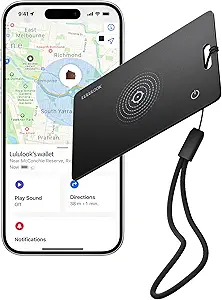 LULULOOK Wallet Tracker Card, Ultra Slim Airtag Wallet Works with Apple Find My (iOS Only), Wireless Rechargeable GPS Smartcard Tracker for Luggage, Tags, Passport, Purse, IP68 Waterproof, 1 Pack