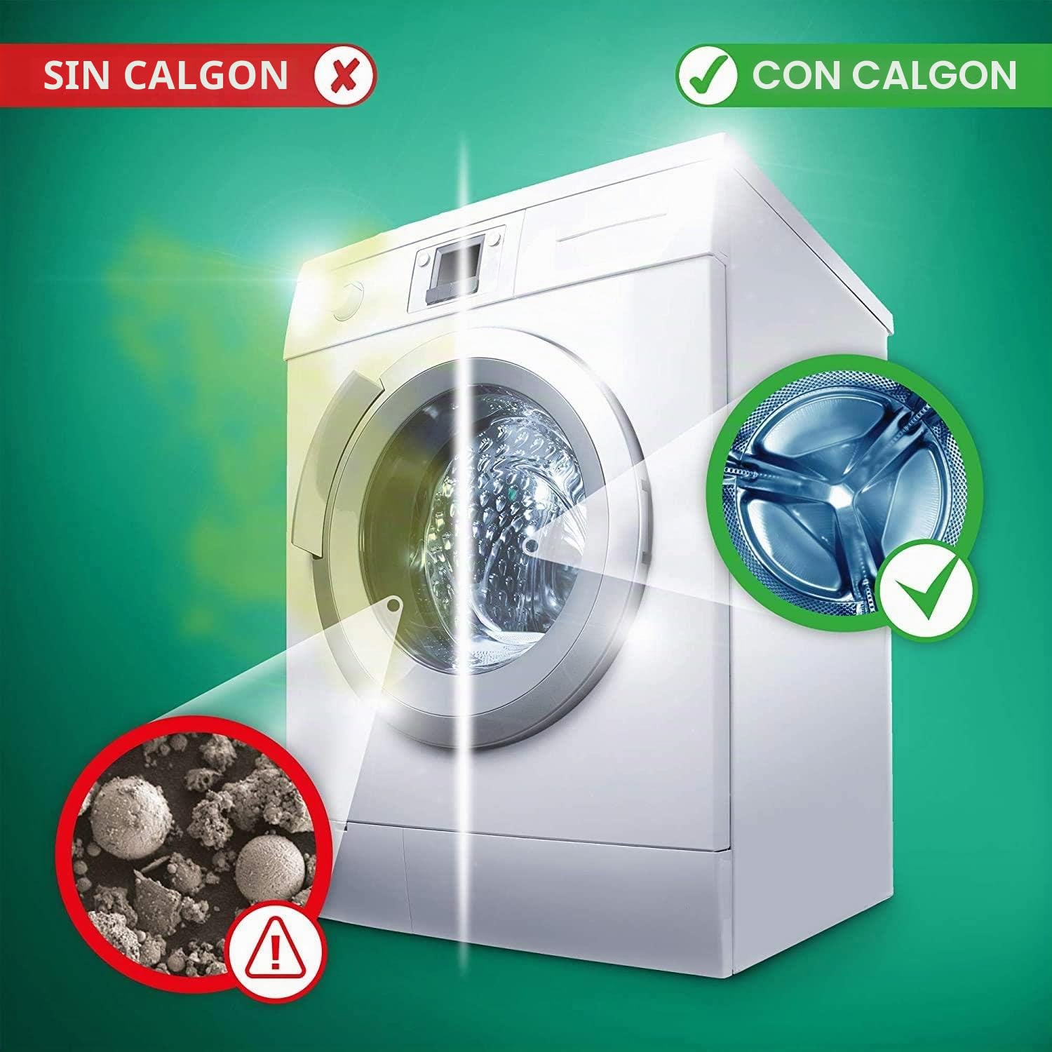 CALGON - Lote de 2 cajas de 48 pastillas Anticalcáreas Hygiene Plus para Lavadora