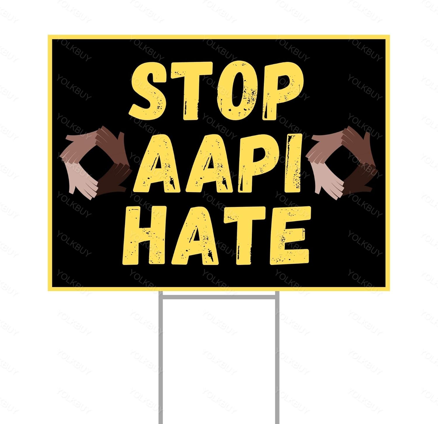 Stop AAPI Hate Yard Sign with Stake, Civil Rights Lawn Sign, Stop Racism, Protest Garden Sign, Stop Asian Hate Sign, Asian Pride Sign, 24x18 inches