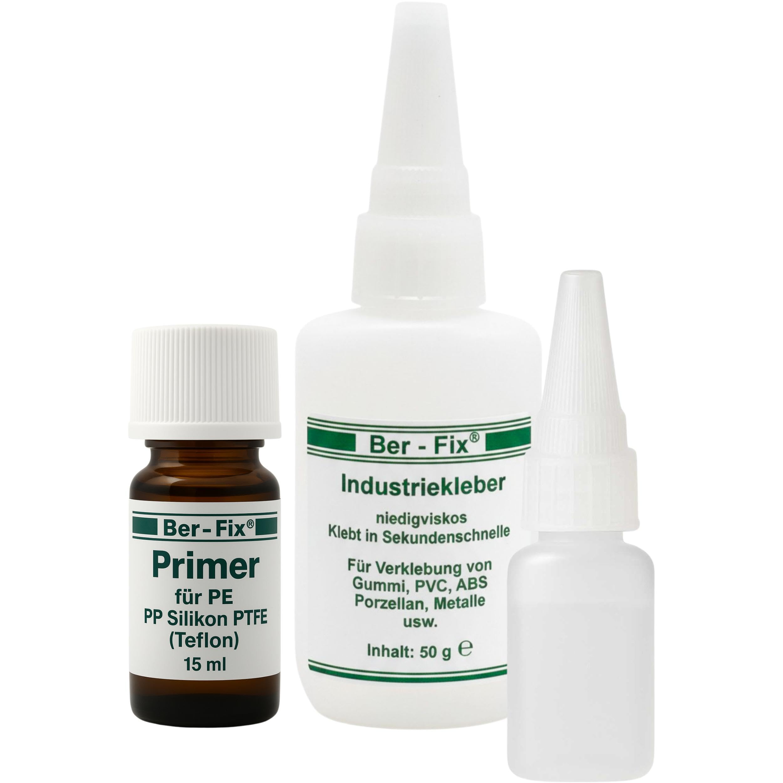 Ber-Fix PE PP PTFE Kunststoffkleber Set Industriebedarf(50g + 15ml) mit