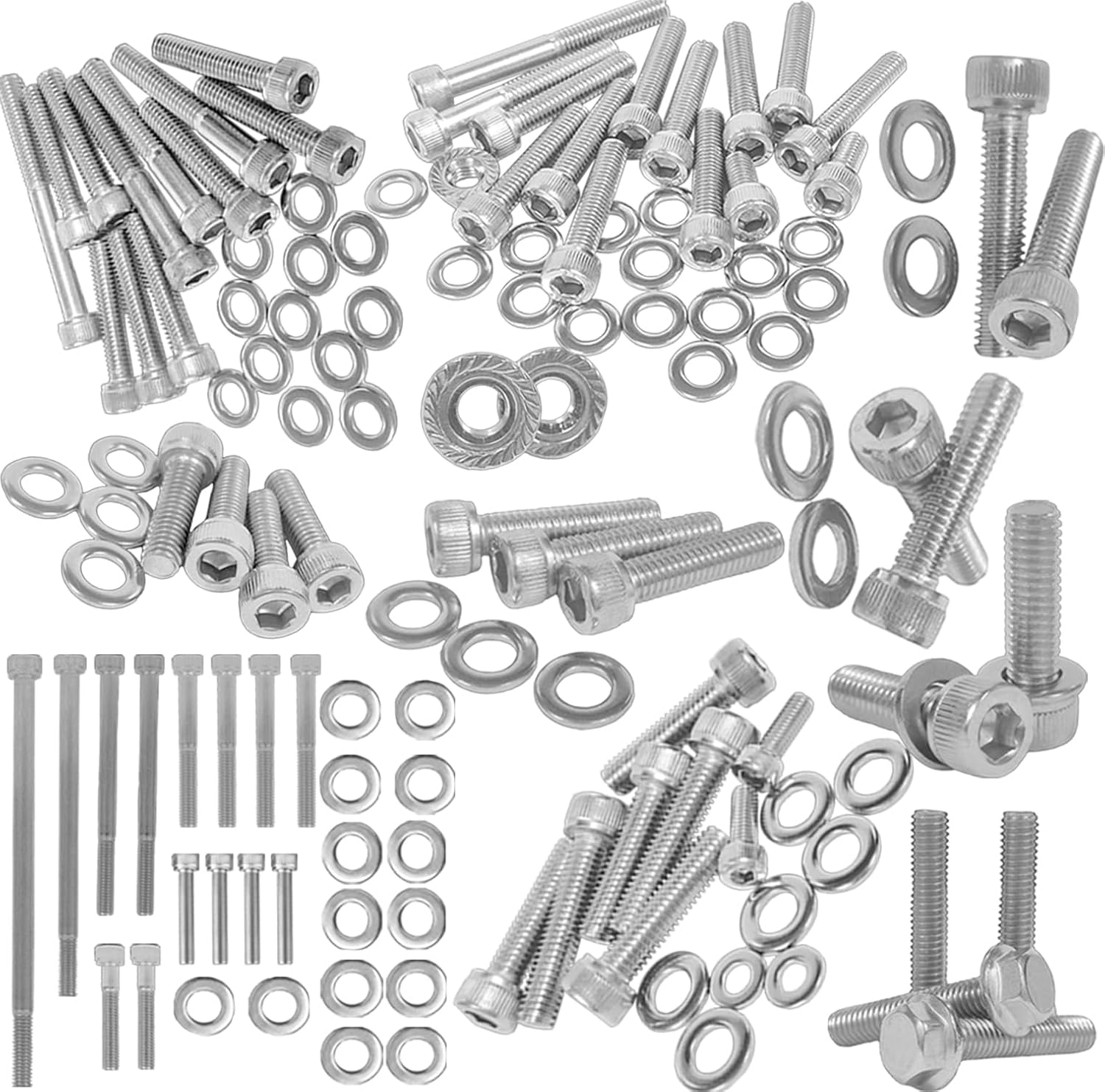 130pcs Engine Polished Bolt Screw Kit Compatible for Sportrax 300 TRX300EX 2x4 1993-2008 Motorcycle Stainless Steel Bolts