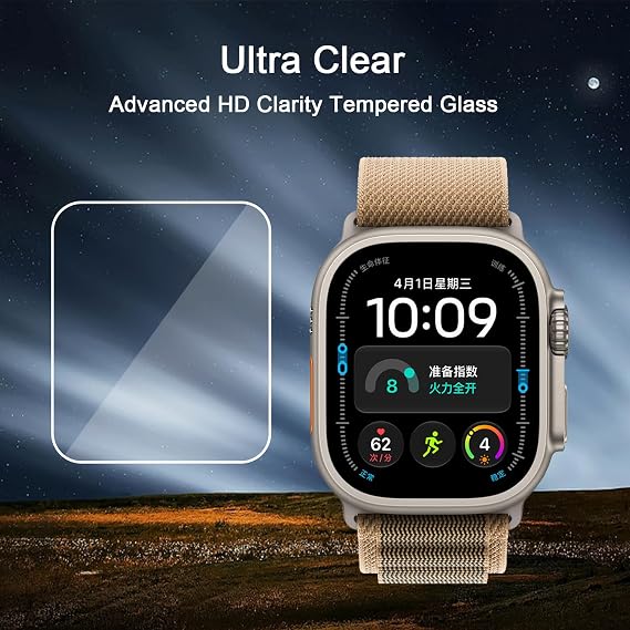 Ailun 3 Pack Screen Protector for Apple Watch Ultra 4/3/2/Ultra [Clear]