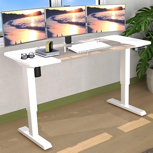 Miniatura 9 de Escritorio de pie, escritorio de pie de altura ajustable, 59 x 40 pulgadas, mesa de escritorio de pie para oficina en casa (marrón, 59 x 40)