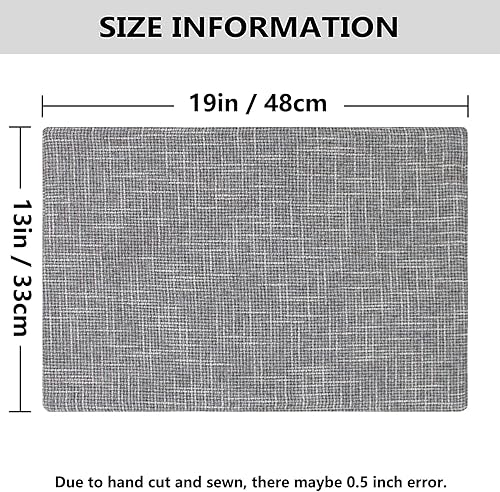 Miniatura 5 de Kevin Textile - Juego de 4 manteles individuales resistentes al calor, lavables, para fiestas, bufé, cenas, 13 x 19 pulgadas, gris claro