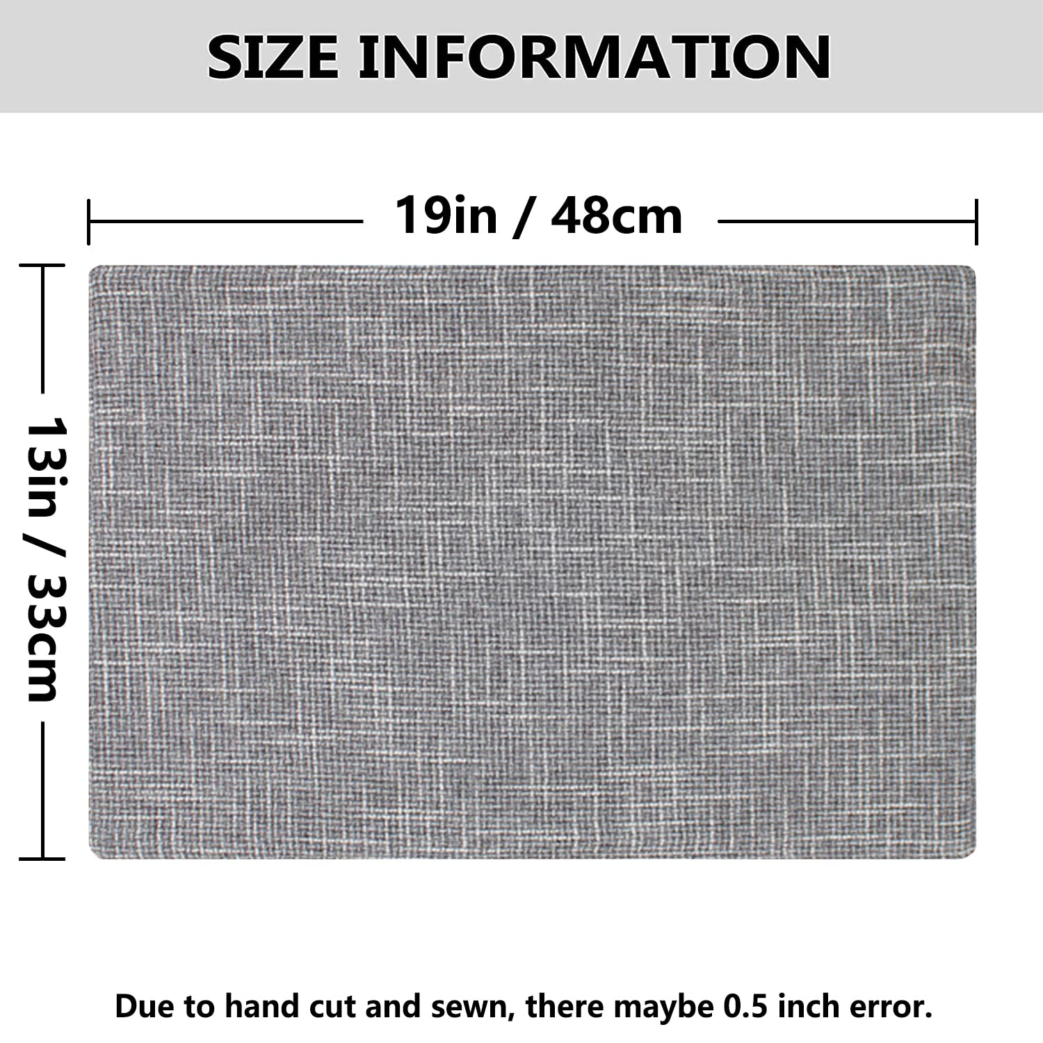 Kevin Textile - Juego de 4 manteles individuales lavables resistentes al calor para fiestas, cena buffet, 33 x 48 cm, color gris claro