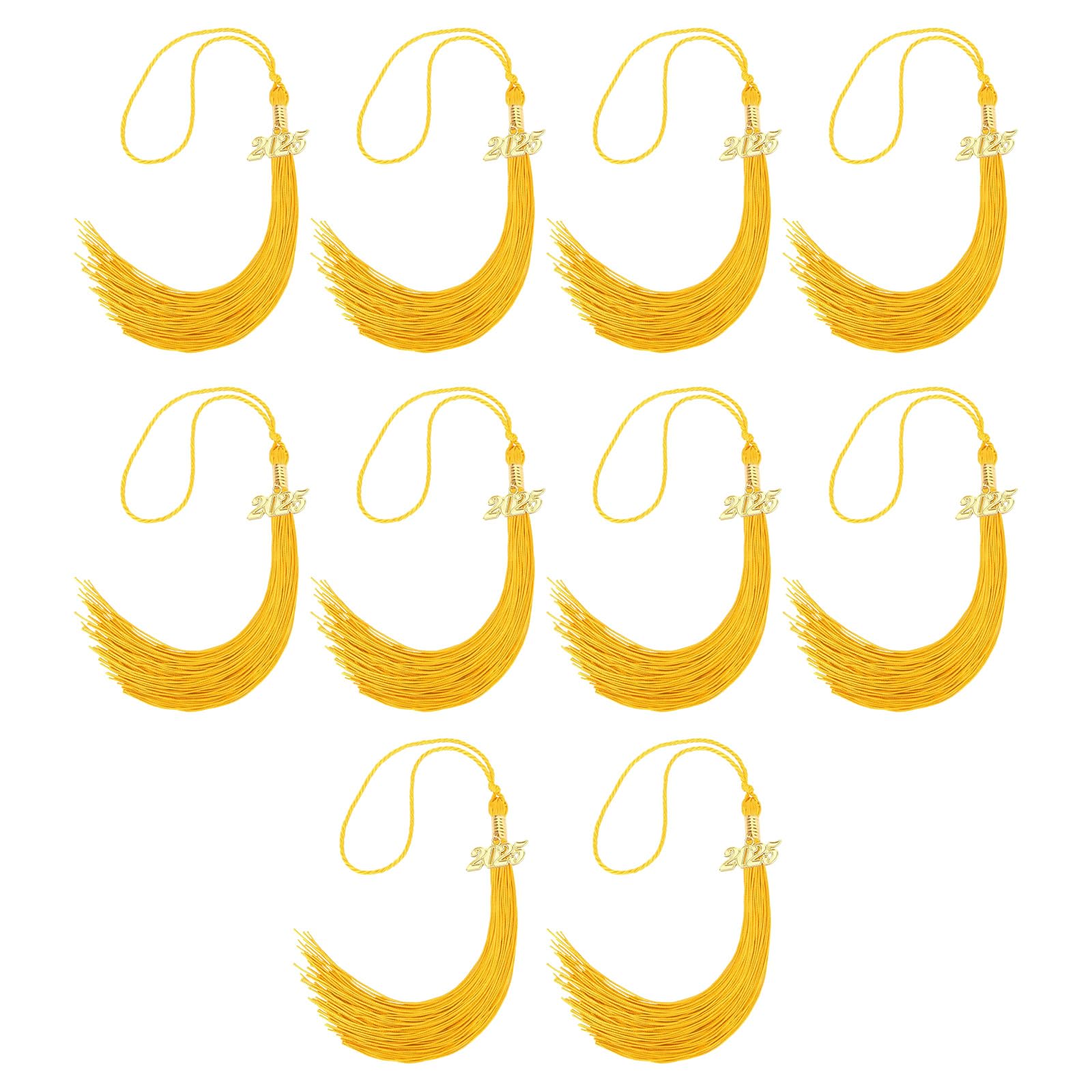 Tsophreniq 10Pcs Graduation Tassels 2025 Graduation Hat Tassels Charm for Class of 2025 Graduates and Event Celebration Polyester Commencement Ceremony