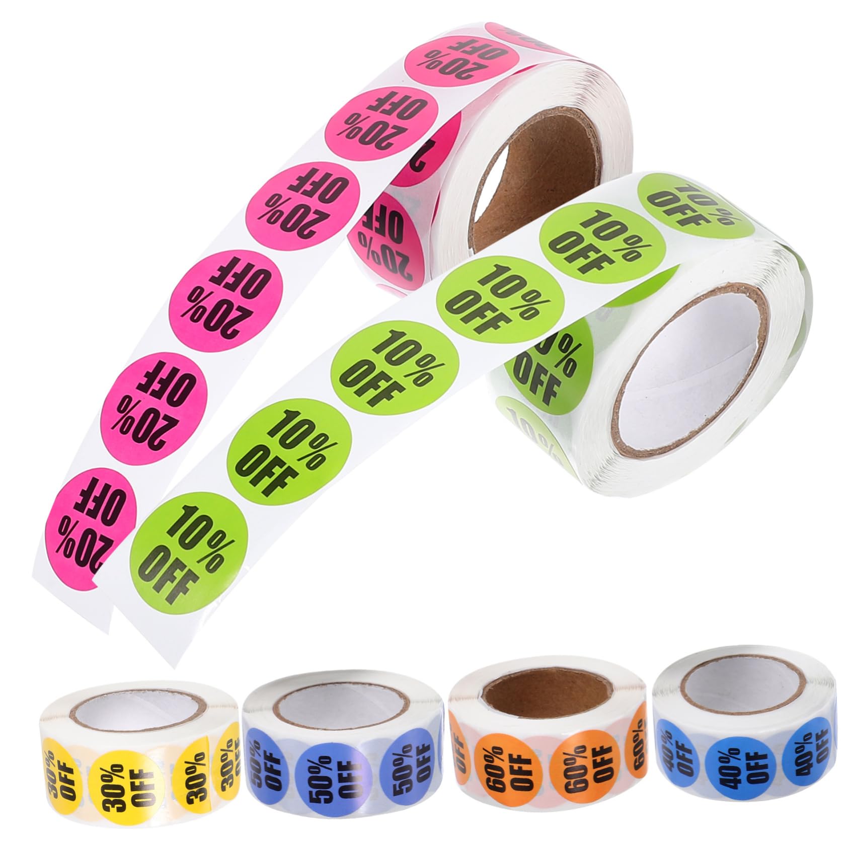TEHAUX 3 Ensembles Etiquettes Autocollantes Étiquettes Autocollantes Autocollants Nombre Cercle Rond Étiquettes D'étiquette De Magasin De Détail Étiquette De Stickers 6 Rouleaux*3