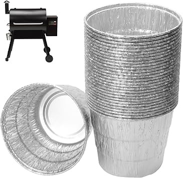 30 Packs BAC407 Grease Bucket Liner for Traeger Pro 575/870 Grill Tray liner, Traeger Ironwood 650/885 Bucket Liner Accessories,Traeger Drip Tray liner 20, 22, 34 Series Pellet Grill,4.9" x 4"