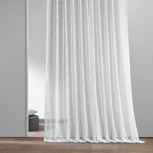Miniatura 2 de HPD Half Price Drapes Linen Sheer Curtains for Living Room & Bedroom 50 X 96, SHLNCH-J0109-96 (1 Panel) Open Weave White
