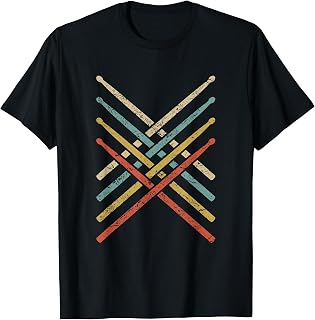 Retro Vintage Drummer 70s 80s Distressed Drum Sticks T-Shirt