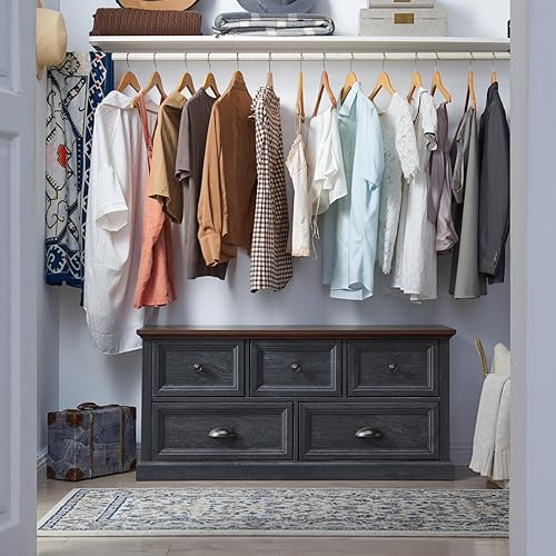 Miniatura 3 de Cómoda de 5 cajones para dormitorio, organizador de aparador, banco de almacenamiento de armario, baúl de almacenamiento, banco de almacenamiento