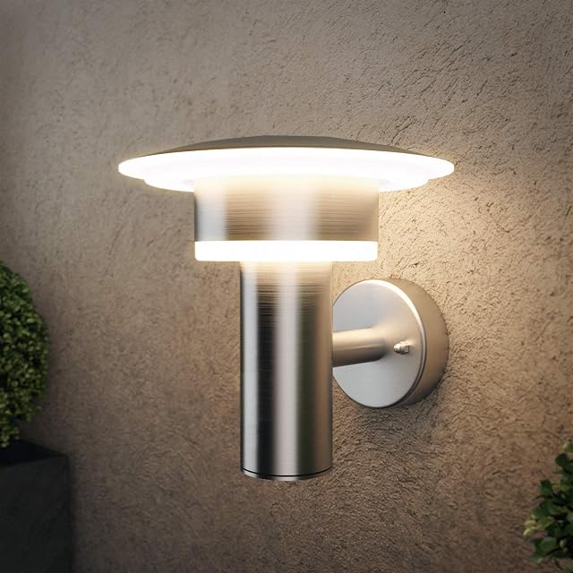 NBHANYUAN Lighting® Outside Lights Outdoor LED Wall Light Stainless Steel IP44 Weatherproof 3000K Warm White Wall Mount Creative Shape Lamp for Garden, Porch, 1000LM