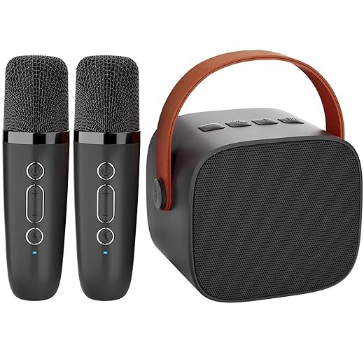 IROO Mini Karaoke Machine for Kids, Portable Bluetooth Speaker with Wireless Microphone, Music Player Toys Gifts for Boys Girls 4, 5, 6, 7, 8, 9, 10 +Year Old Birthday Christmas Party Home(Blue)