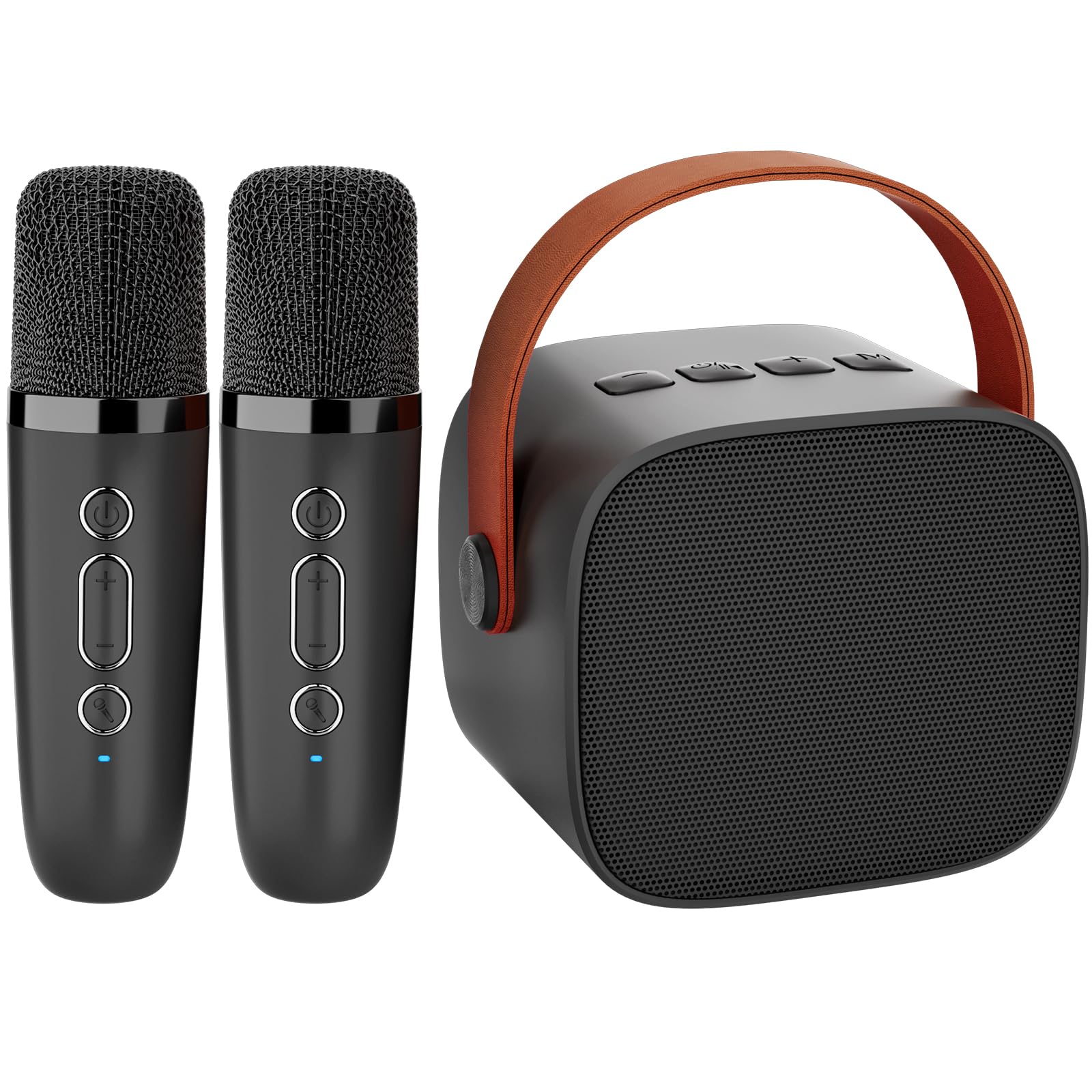 IROO Karaoke Machine for Kids, 2026 Top Birthday Gifts for 4, 5, 6, 7, 8, 9, 10, 12+Years Old Girls Boys Grandkids, Portable Bluetooth Speaker with 2 Wireless Microphones Party (Black)