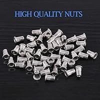 Vista 3 de Glarks 50 piezas de acero inoxidable 304 M3 cabeza plana roscada remache inserción Nutsert Juego de tuercas de remache (M3)