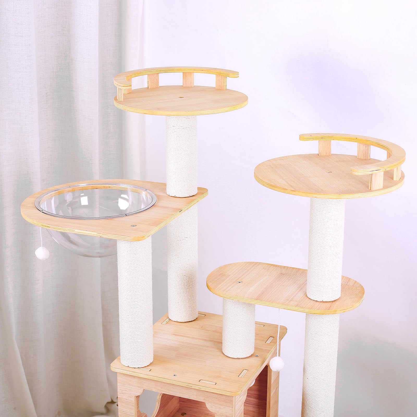 GOWE PurrScape Elegance - Deluxe Wooden Cat Tower