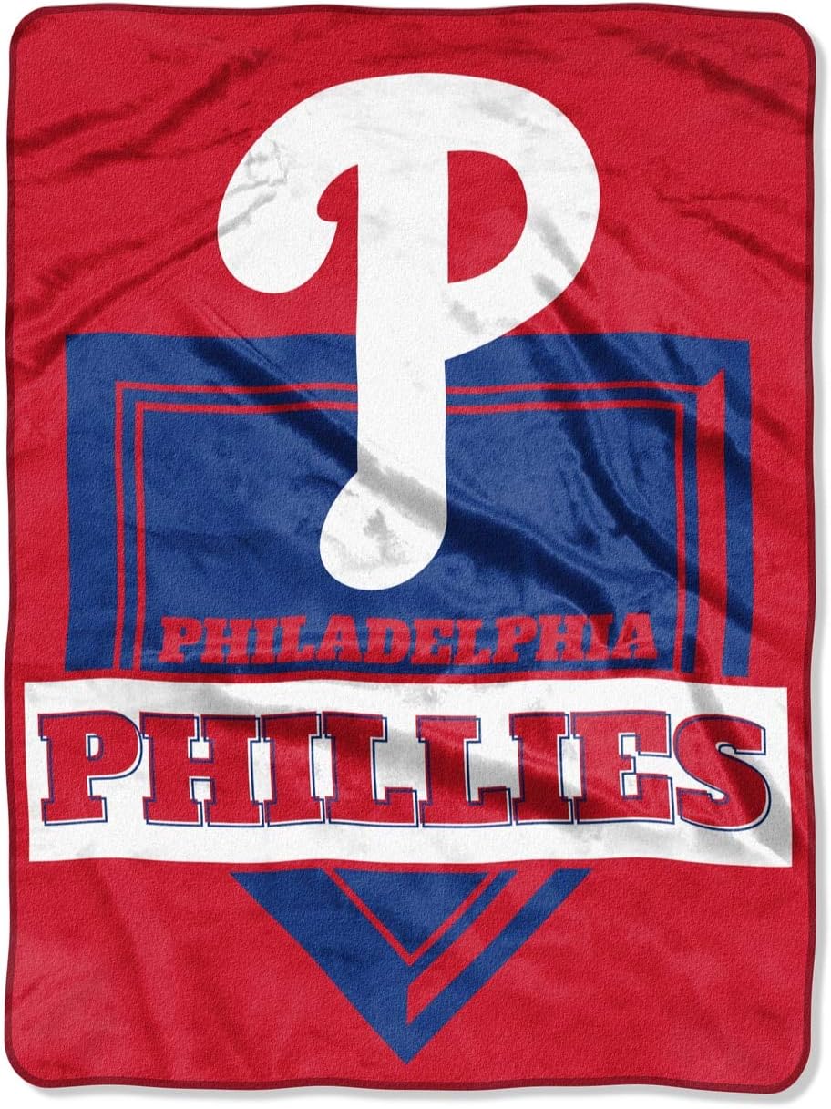 MLB Philadelphia Phillies Royal Plush Raschel Throw, One Size, Multicolor