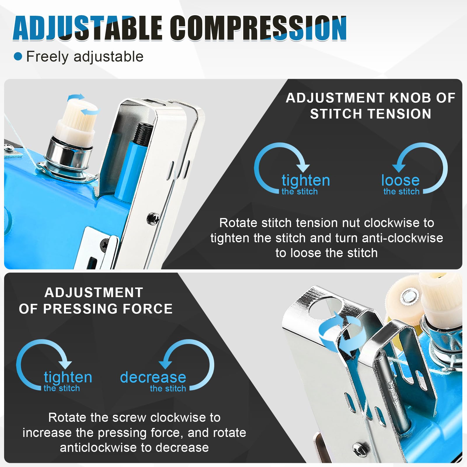 Máquina de coser portátil con batería, máquina de coser para Makita de 18 V (Sin batería), maquina de coser bolsas eléctrica, máquina de sellado para bolsas de tela, saco de papel, saco de arena, saco