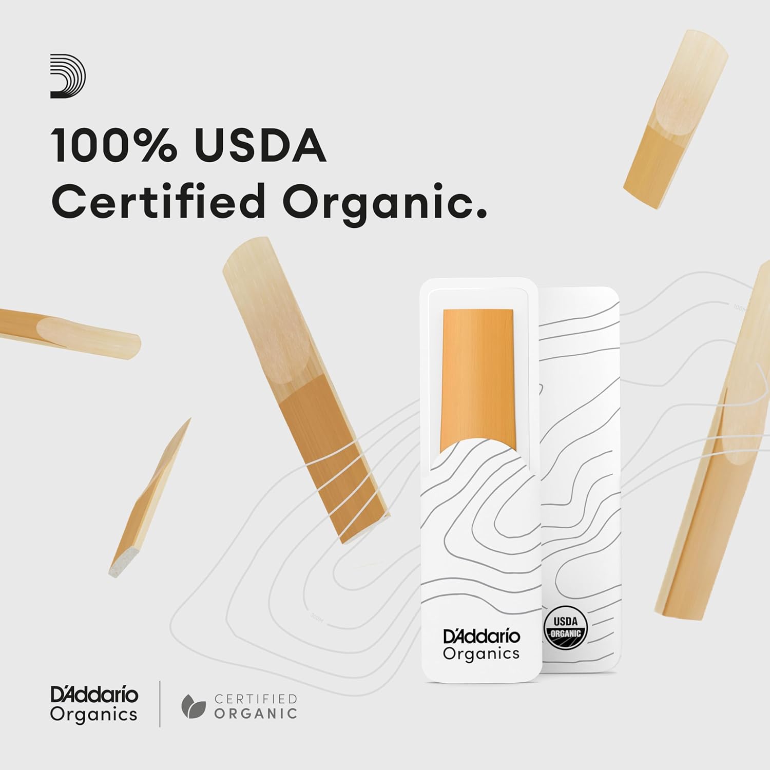 D'Addario Royal Organic Soprano Saxophone Reeds, Strength 3.5, 10-Pack