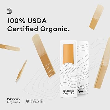 D'Addario Hemke Organic Alto Sax Reeds Strength 3.0, 10-Pack