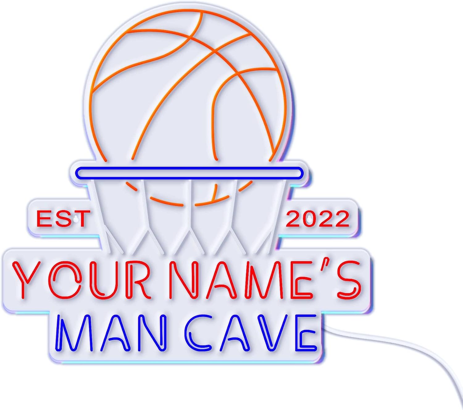 ADVPRO Basketball Man Cave Personalized Ultra-Bright LED Neon Sign - Multi-Color 9 - st16s55-fn-q0027-tm-m9
