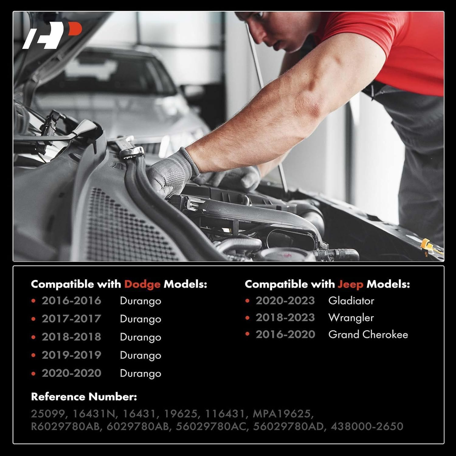 A-Premium Starter Motor Compatible with Jeep 2016-2020 Grand Cherokee, 2018-2023 Wrangler & Dodge Durango 2016-2020, 3.6L, 12V 1.2KW 11-Teeth CW, Replace# 56029780AC